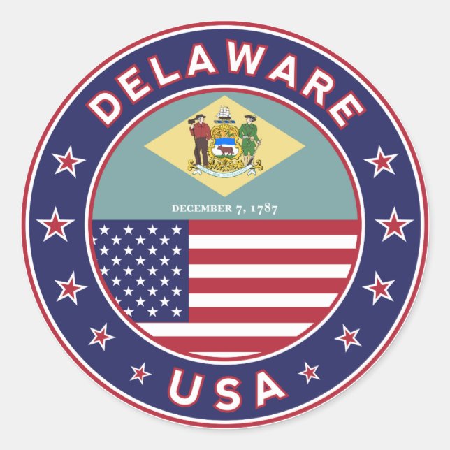 Delaware, T-shirt Delaware, autocollant Delaware (Devant)