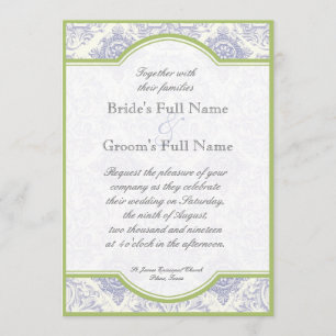 Delft Toile bleu Quatrefoil - faire-part de