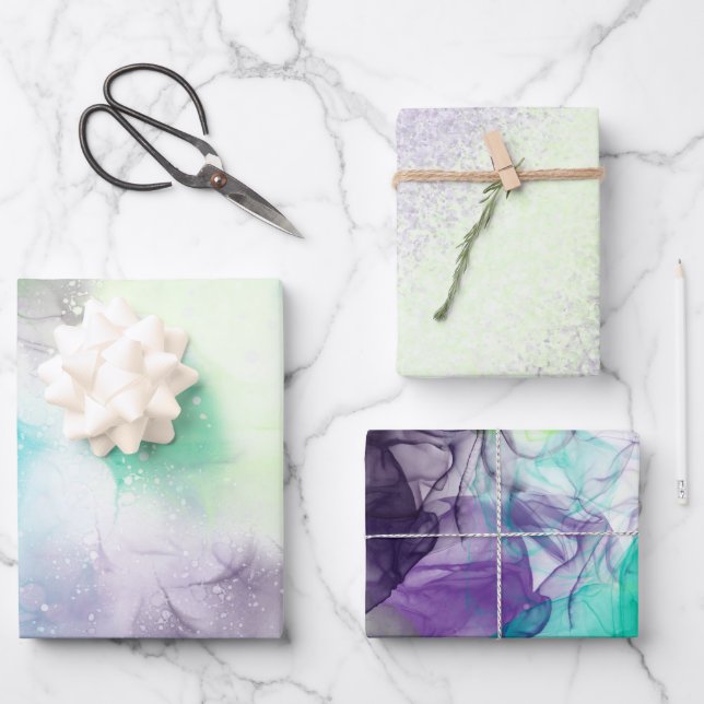 Délicat arc-en-ciel couleurs feuilles papier d'emb (Recto)