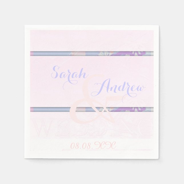 Délicat Damas - serviettes en papier Mariage (Devant)