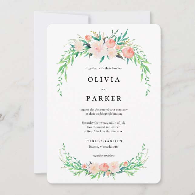 Délicat Faire-part de mariage Bouquet (Devant)