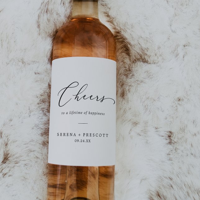 Délicat Mariage Cheers de vin noir Étiquettes (Créateur téléchargé)