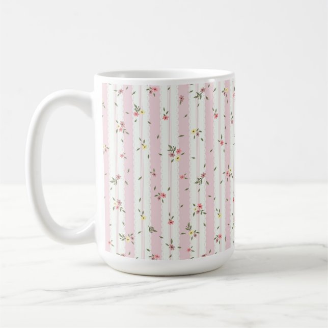 Délicat motif floral café Mug (Gauche)