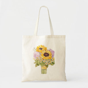 délicat sac fourre-tout de bouquet de tournesols j