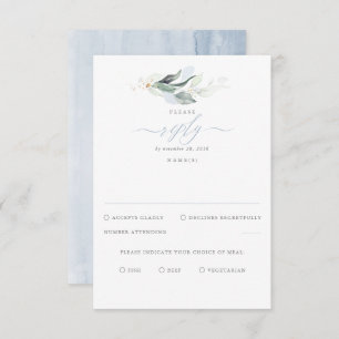 Délicat Verdure et Mariage bleu Dusty RSVP