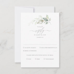 Délicat Verdure et Mariage Or RSVP
