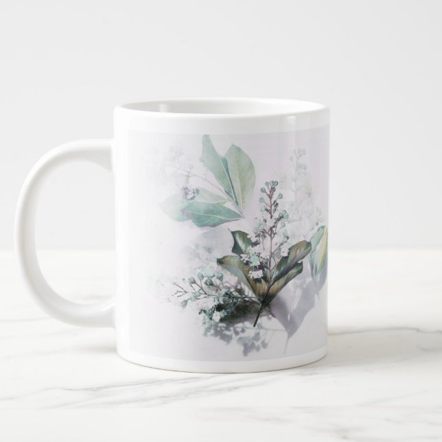 Delicate Floral Mug with beautiful quote  (Gauche)