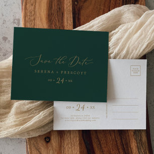 Delicate Gold et Green Enregistrer la date Carte p