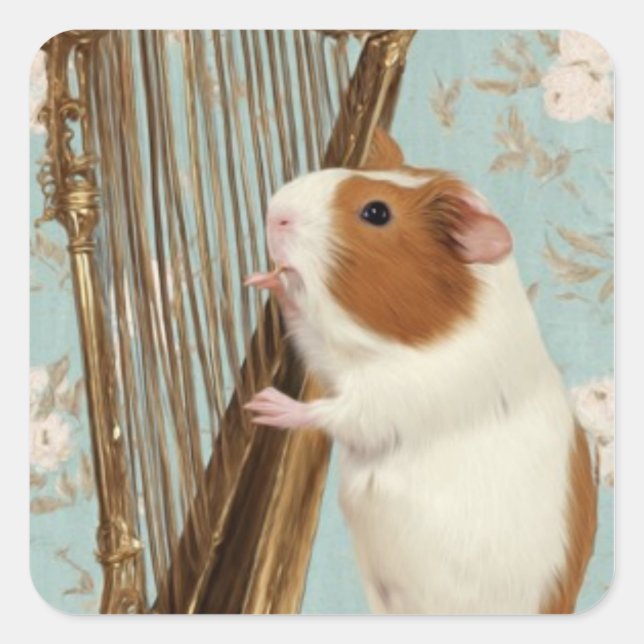 Delicate Harp Guinea Pig Sticker (Devant)