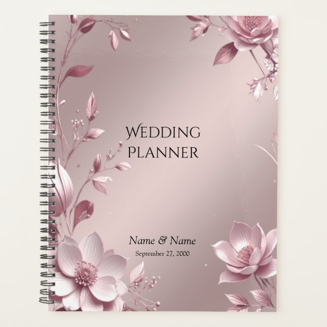 Delicate Pink Floral Planner (Devant)