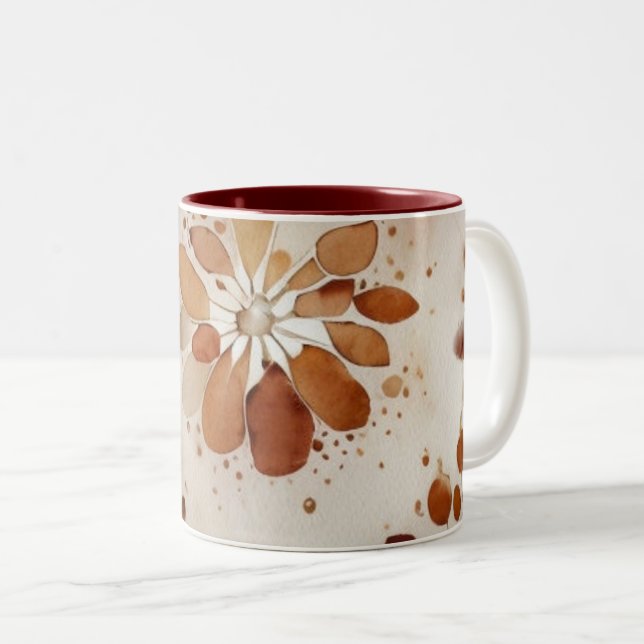Delicate Watercolor Floral Coffee Mug (Devant droit)