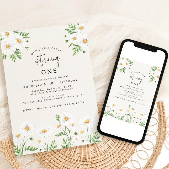 Delicates Marguerites | Invitation d'anniversaire  (Créateur téléchargé)