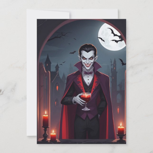 Délice de Dracula – Carte de vœux d'Halloween (Devant)