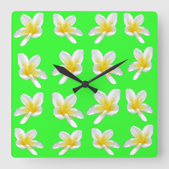 Délice de frangipanier vert, grande horloge murale (Recto)