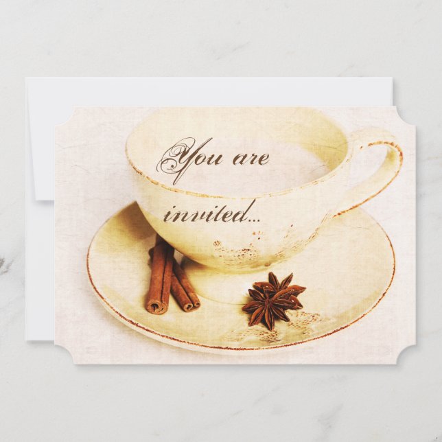 délicieuse tasse de thé chai - invitation de fête  (Devant)