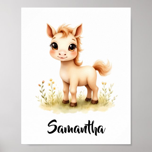 Délicieux bébé cheval décoration personnalisée pou (Devant)