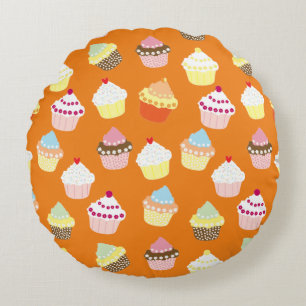 Délicieux Décoré Cupcakes Coussin Rond