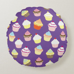 Délicieux Décoré Cupcakes Coussin Rond