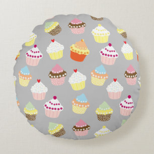 Délicieux Décoré Cupcakes Coussin Rond