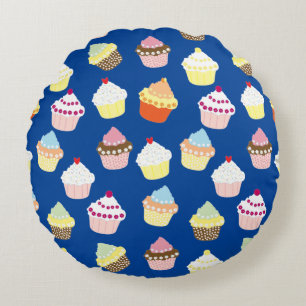 Délicieux Décoré Cupcakes Coussin Rond