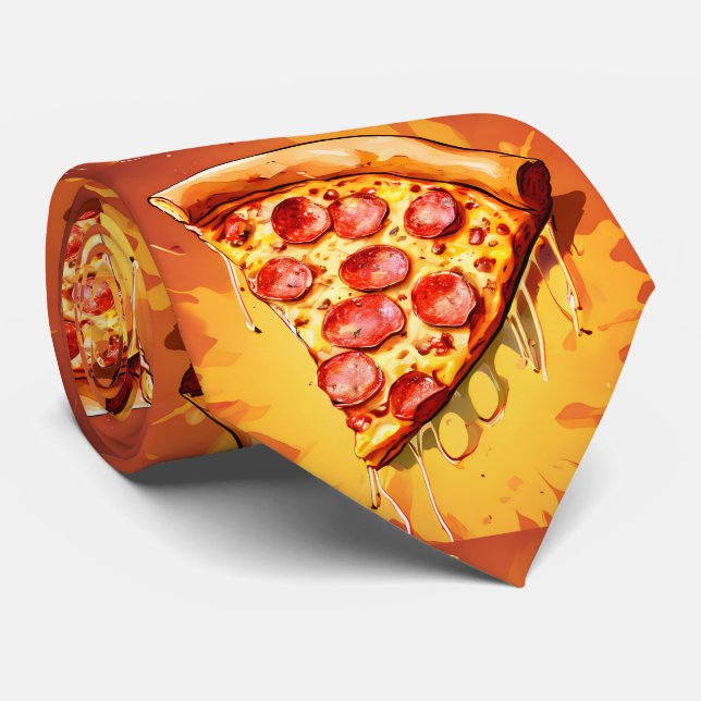 Délicieux Pizza Slice Cravate amusant (Roulé)