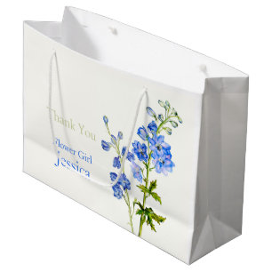 Delphinium mariage bleu fleur fille en faveur sac 