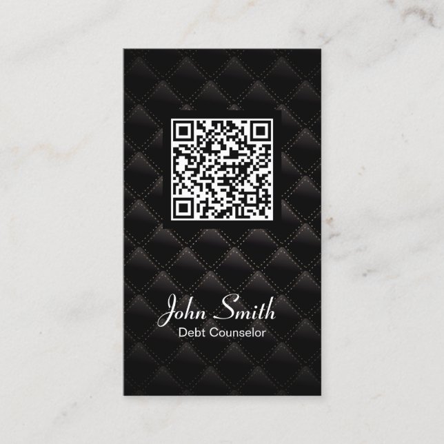Deluxe QR Code Dette Conseiller Carte de visite (Devant)