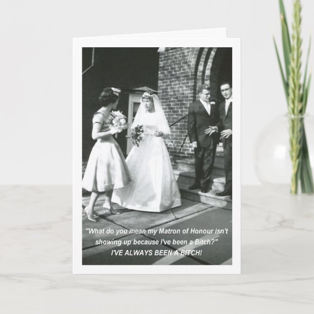 Demande de carte d'honneur d'une mariée de cuisine (Devant)