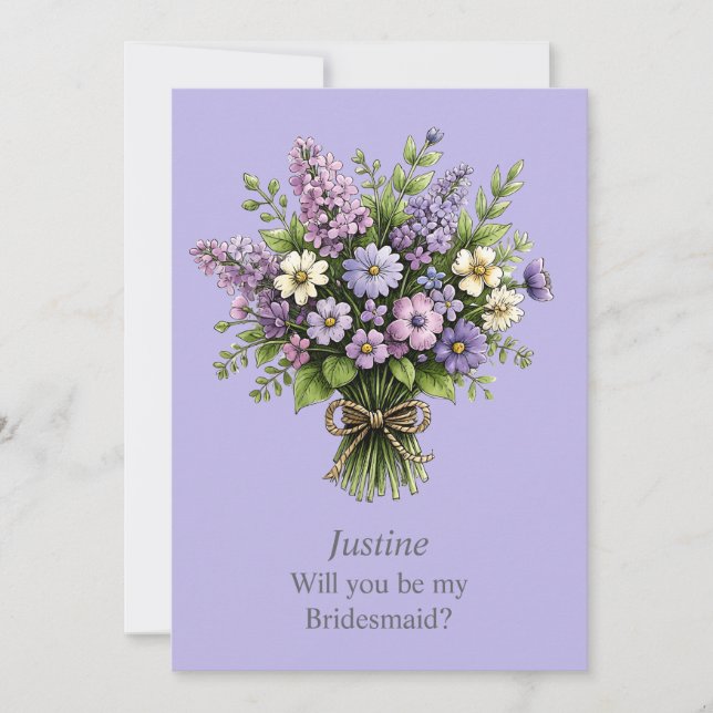 Demande de Demoiselle d'Honneur avec Bouquet de La (Devant)