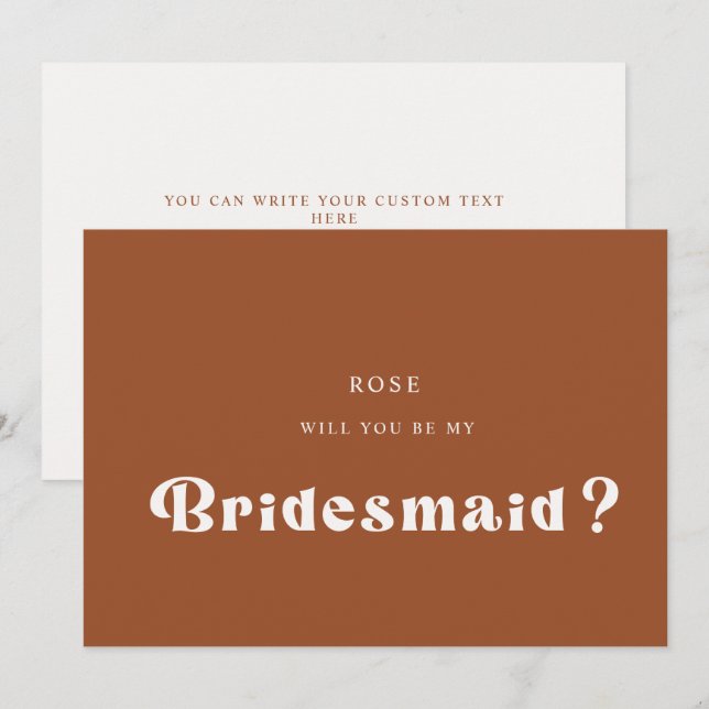 Demande de demoiselles d'honneur rétro terracotta (Devant / Derrière)