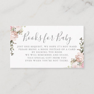 Demande de livres Baby shower Invitation Inserti