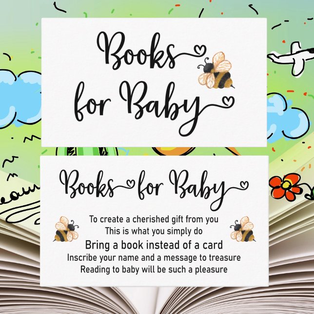 Demande de réservation Baby Bee Shower Invitation (Cute Baby Shower Books For Baby Cards. Enclose in your invite. Share the joy or reading. )
