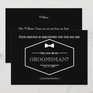 Demande de témoin de mariage carte d'invitation