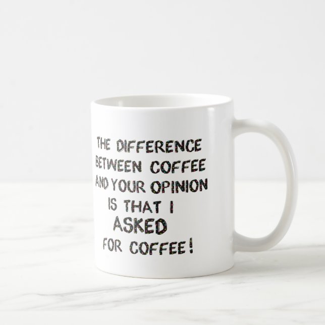 Demandé Pour Café Pas Votre Opinion Tasses De Mugs (Droite)