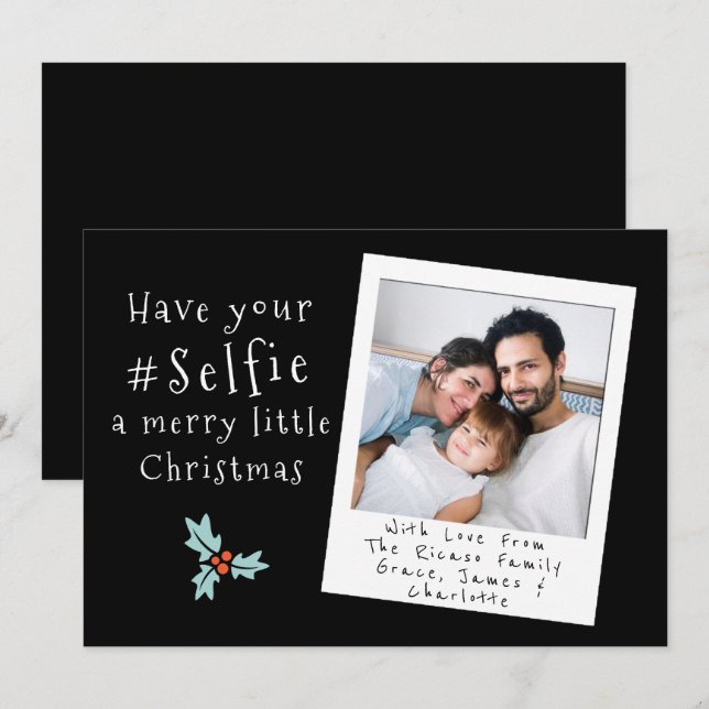 Demandez à votre selfie une joyeuse petite carte d (Devant / Derrière)