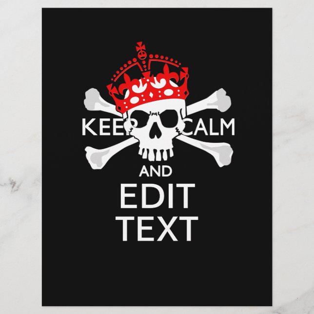 Demandez à votre texte de garder calme Crossbones  (Devant)