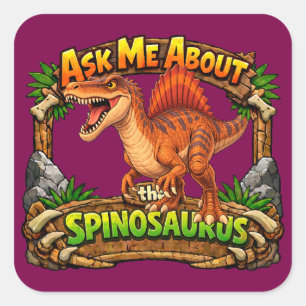 Demandez-moi à propos du Spinosaurus Autocollant