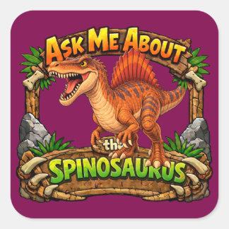 Demandez-moi à propos du Spinosaurus | Autocollant