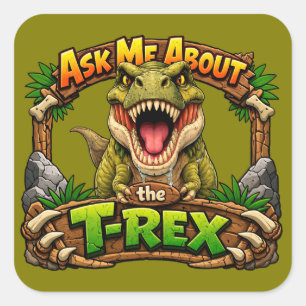 Demandez-moi à propos du T-Rex Autocollant 3 pou
