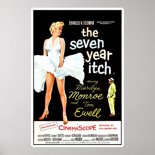 Démangeaison de sept ans Rétro Affiche de film Mar (Devant)
