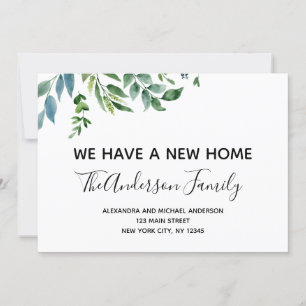 Déménager Faire-part Printemps vert