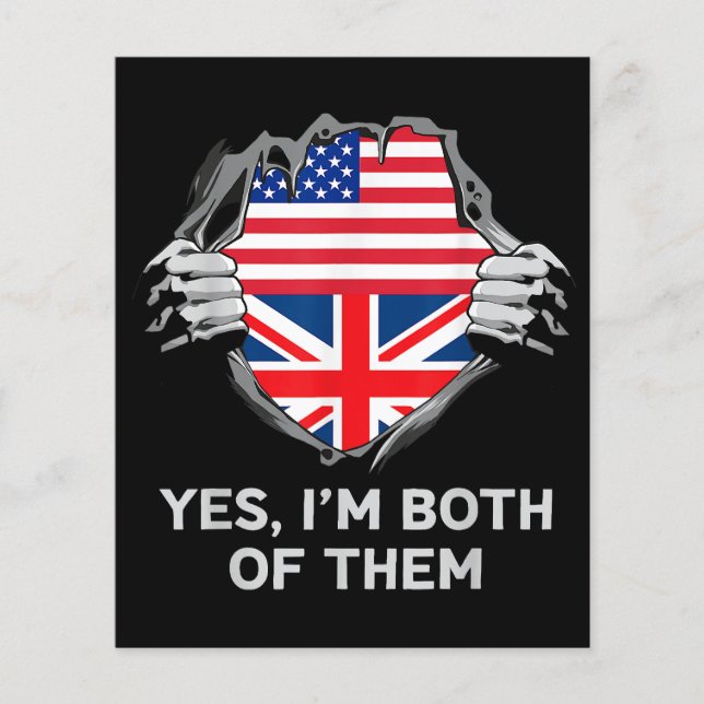 Demi-Américain Moitié Anglais USA Angleterre Drape (Devant)