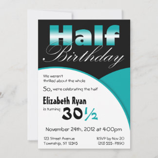 Demi-anniversaire Invitations Turquoises
