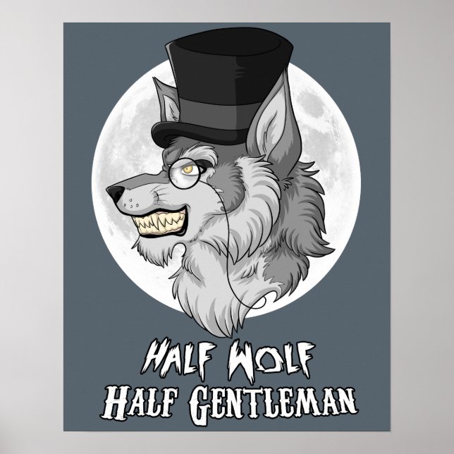 Demi-loup demi-gentilhomme 16" x 20" Poster (Matte (Devant)