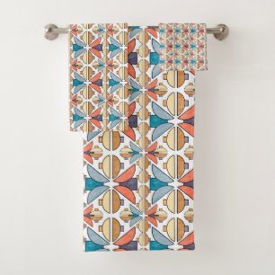 Demi-lunes dans le corail et Turquoise