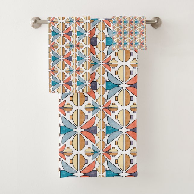 Demi-lunes dans le corail et Turquoise (En situation)