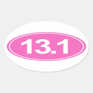 Demi-Marathon 13,1 Miles Sticker Oval (Rose)