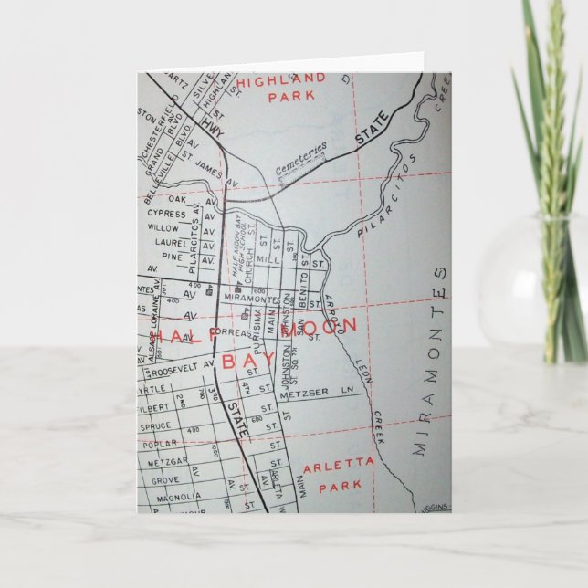 Demi-Moon Bay, CA Carte Vintage (Devant)