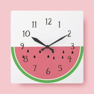 Demi-tranche Pink Watermelon Horloge murale de cui