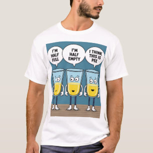 demi vide moitié plein amusant t-shirt tasse à boi